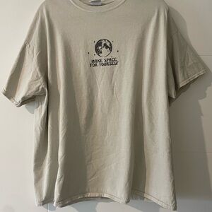 BDG Beige 'Make Space For Yourself' Moon Graphic Tee